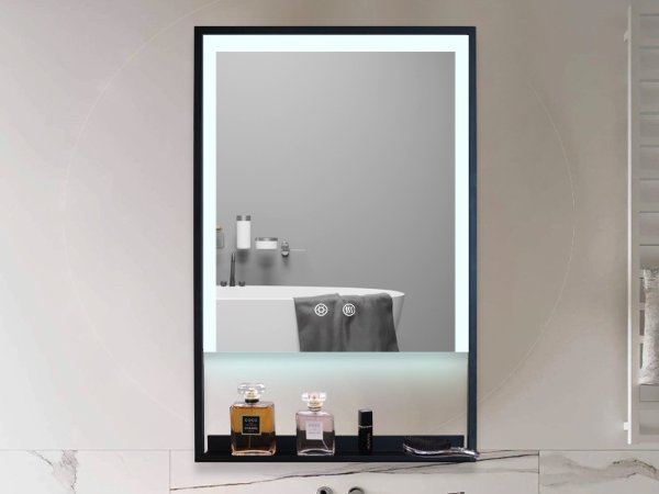 DP377 Framed Led Bathroom Mirror With Shelf