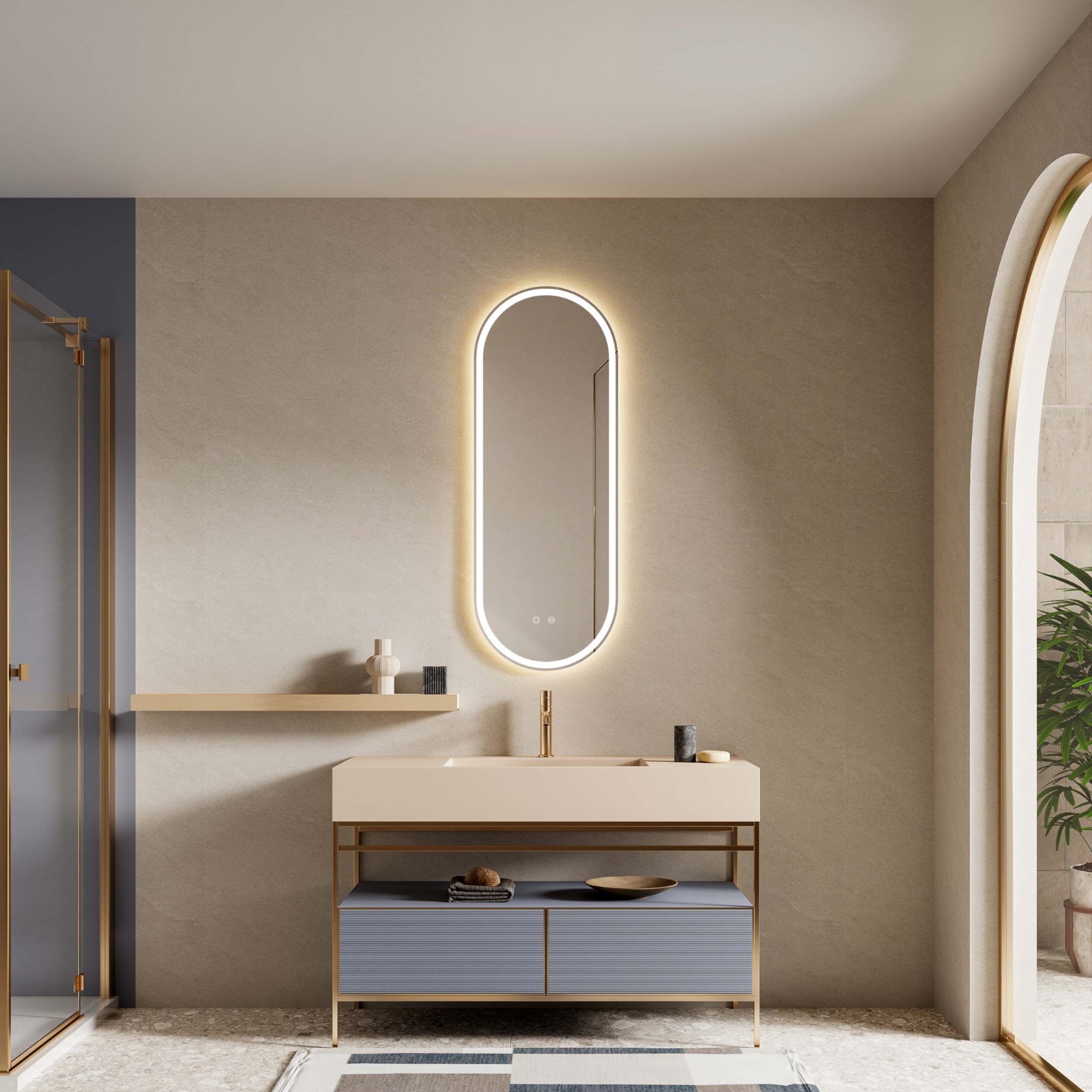 Sydney's Prestigious Residence - Dapai Mirror's LED Oval Bathroom Mirrors Shine Bright
