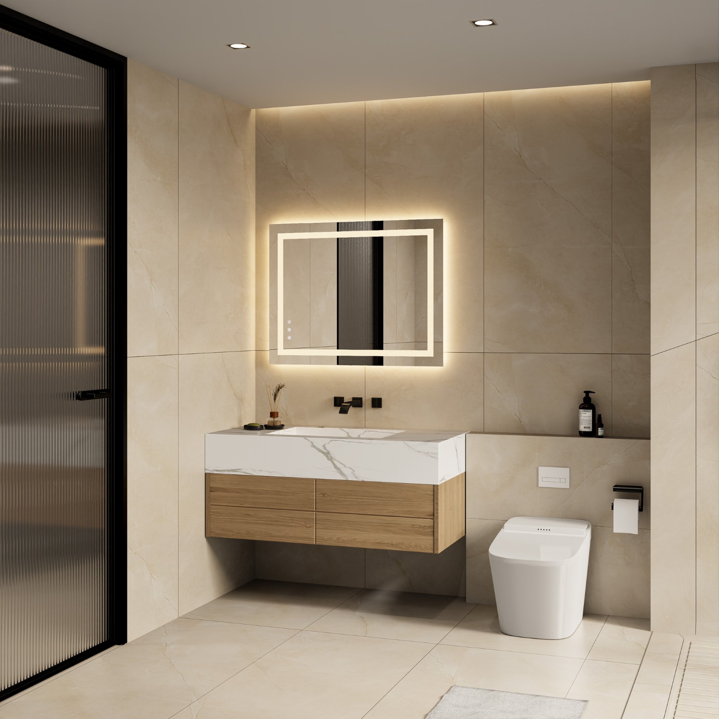 DP388 Frameless LED Bathroom Mirror - Dapai Mirror Hotel Project