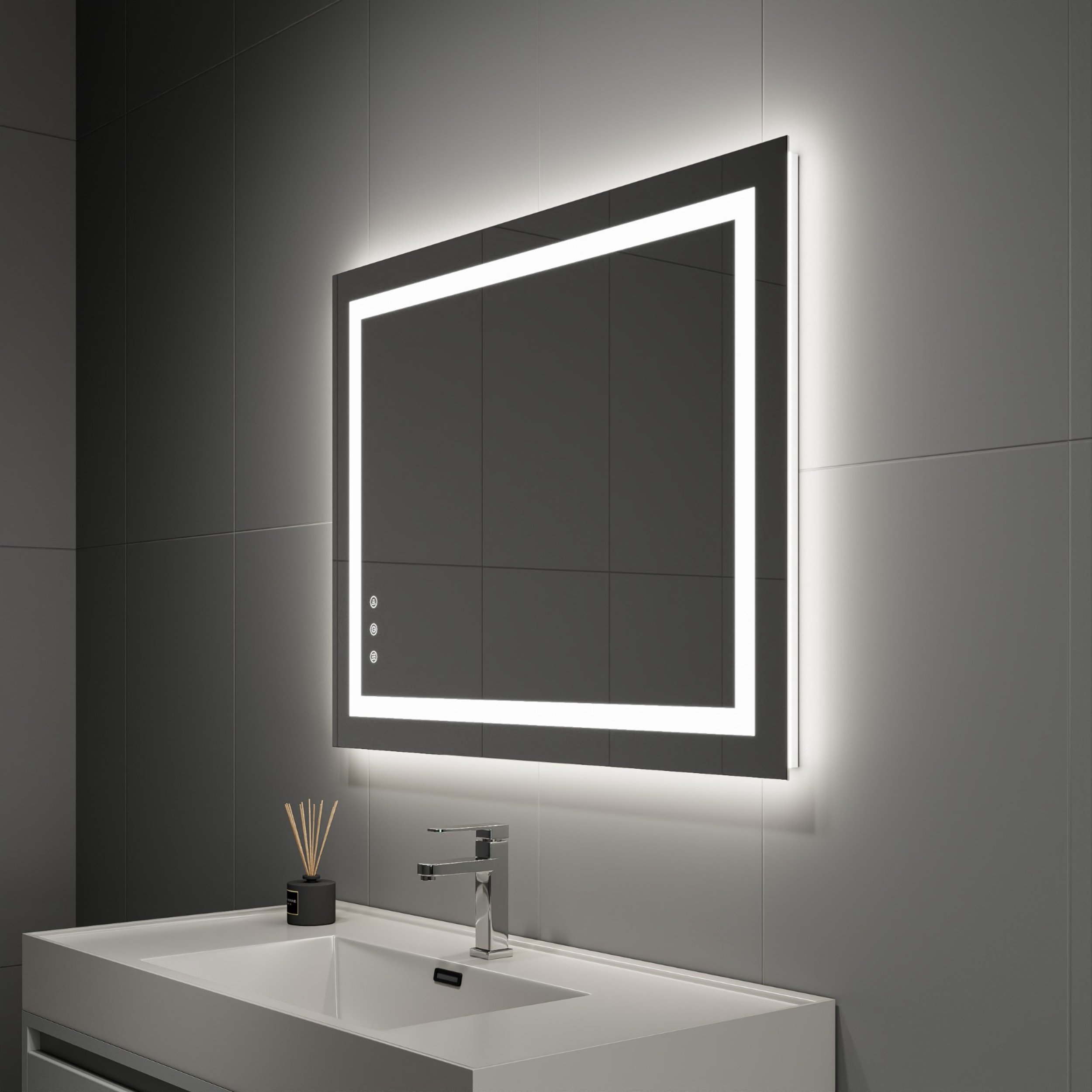 DP388 Frameless LED Bathroom Mirror - Dapai Mirror's US Hotel Project