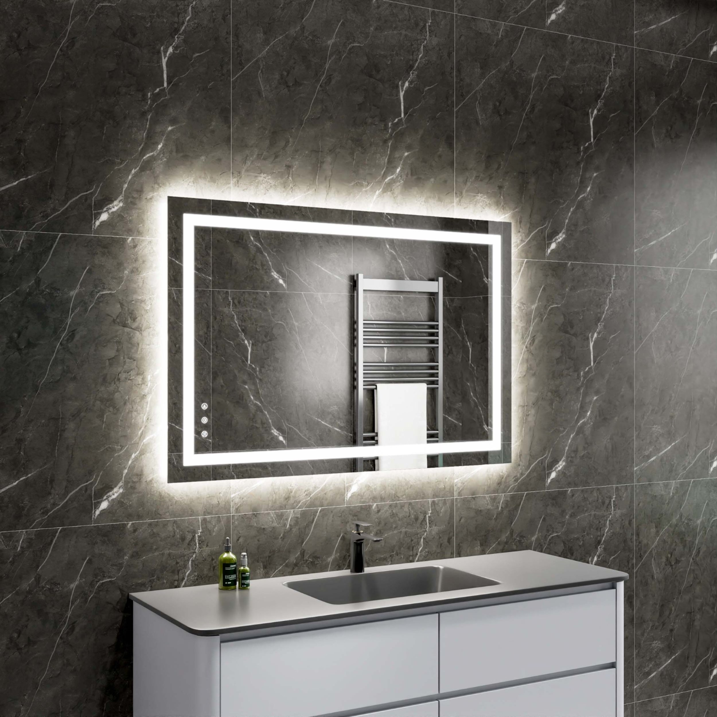 DP388 Frameless LED Bathroom Mirror - Dapai Mirror Engineering Case in the UAE