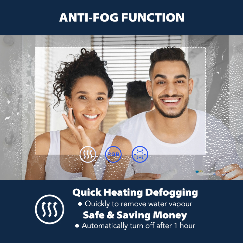 Custom bathroom mirror manufacturer RGB LED bathroom mirror