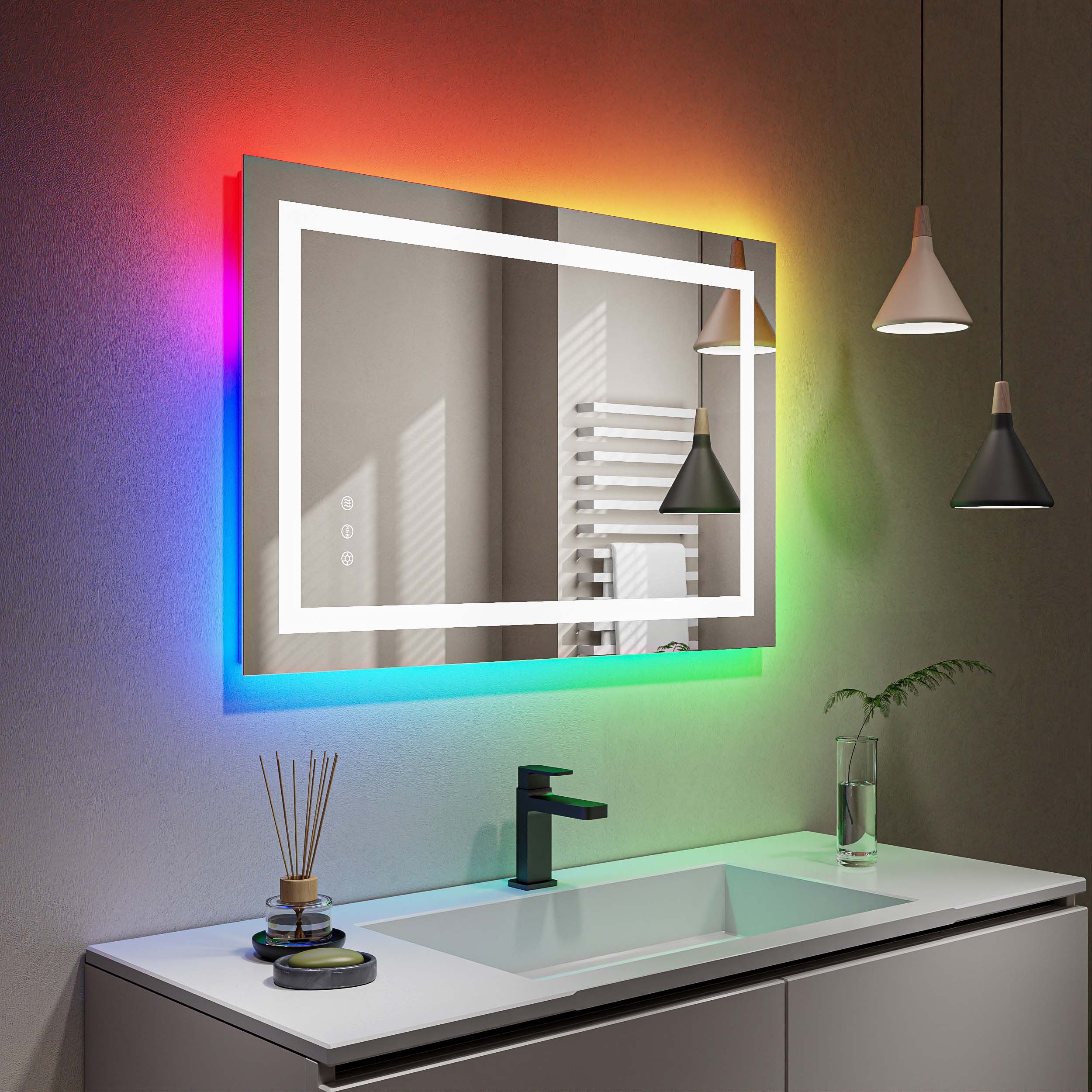 RGB LED Bathroom Mirror RGB LED Bathroom Mirror