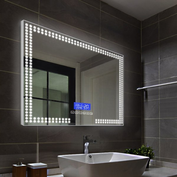 DP338B 80*60cm led wall bathroom mirror with bluetooth Speaker