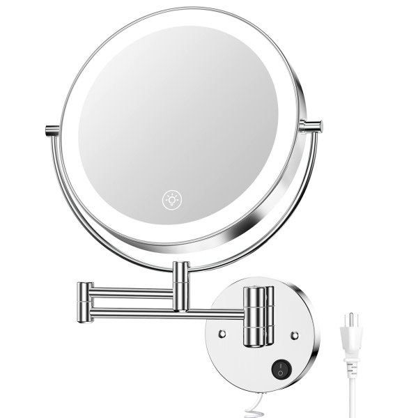 DP-M-02 1X/10X Magnifying Vanity Swivel Round Bathroom Mirror