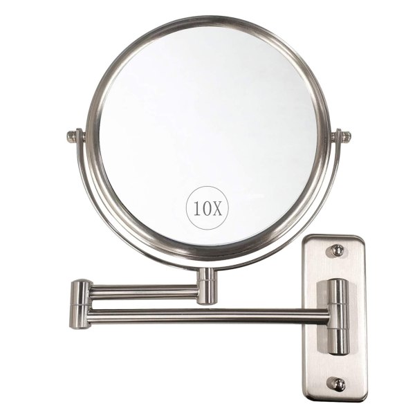 DP-M-03  1X/10X Magnifying Extendable Vanity Swivel Round Bathroom Mirror