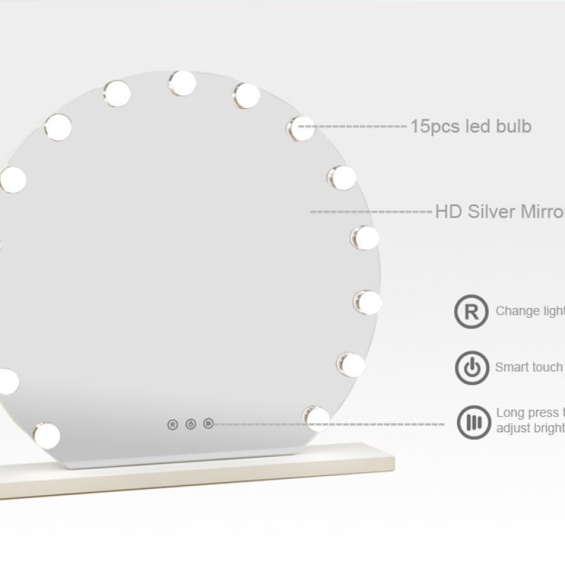Dp355 Round Hollywood Vanity Mirror With Lights