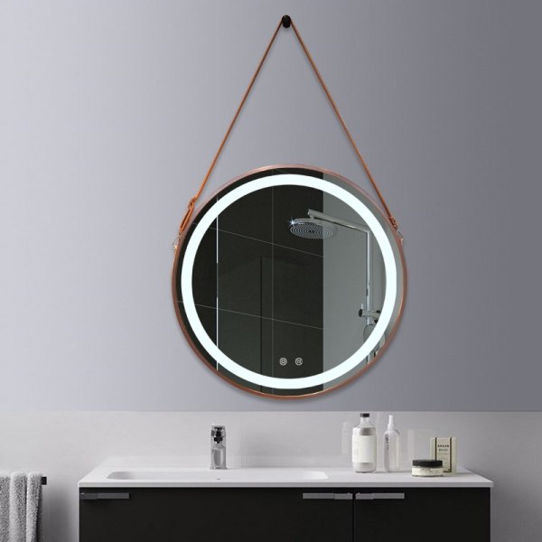 DP325 Hanging Anti-fog Round Led Bathroom Mirror