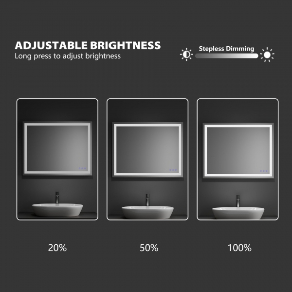 DP349 24x36 Frameless Led Bathroom Mirror manufacturers