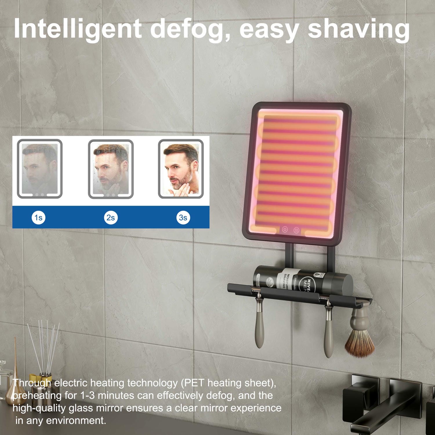 Fogless Shower Mirror For Shaving
