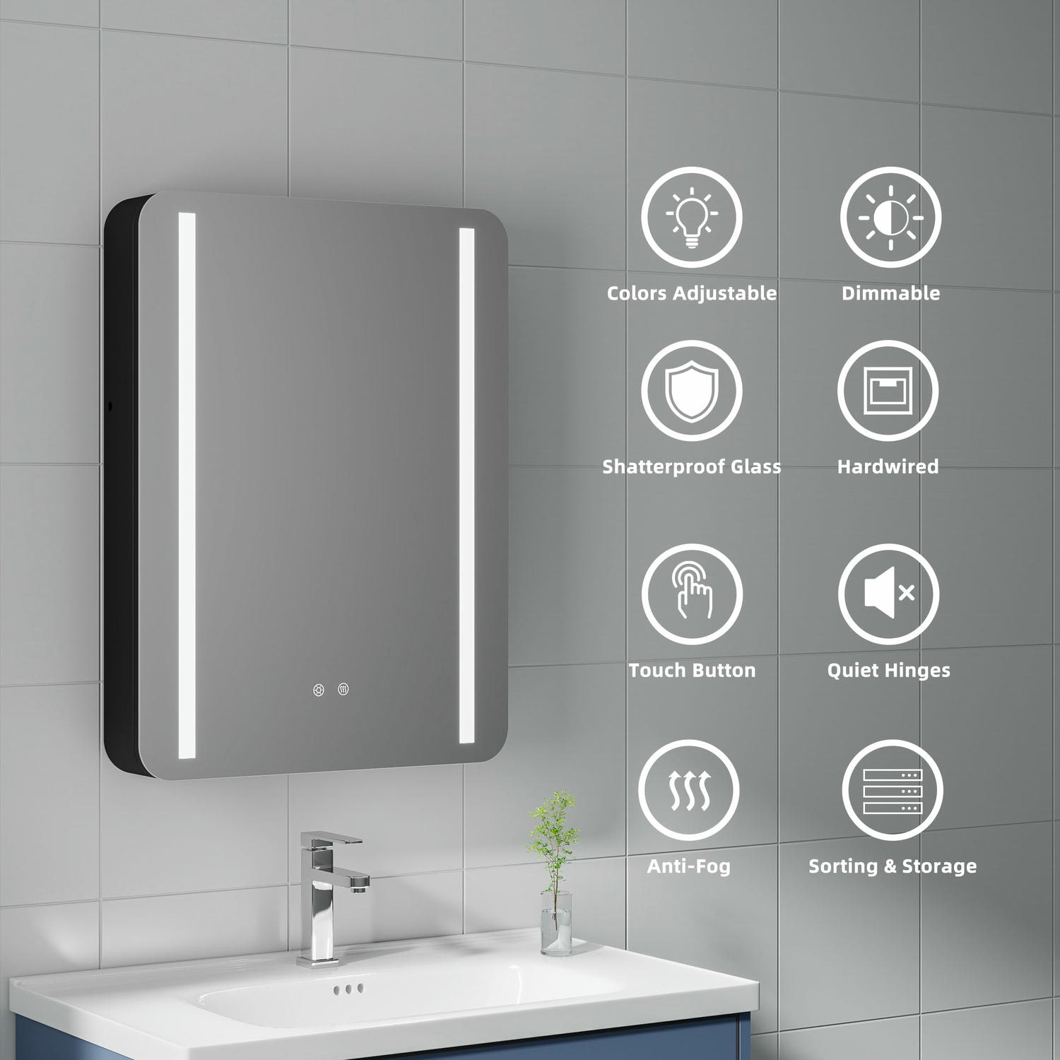 Black Bathroom Mirror Cabinet