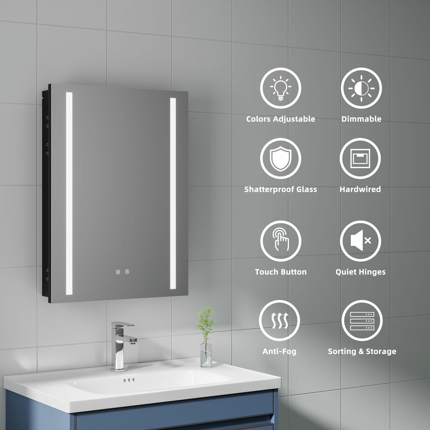 Black Bathroom Mirror Cabinet