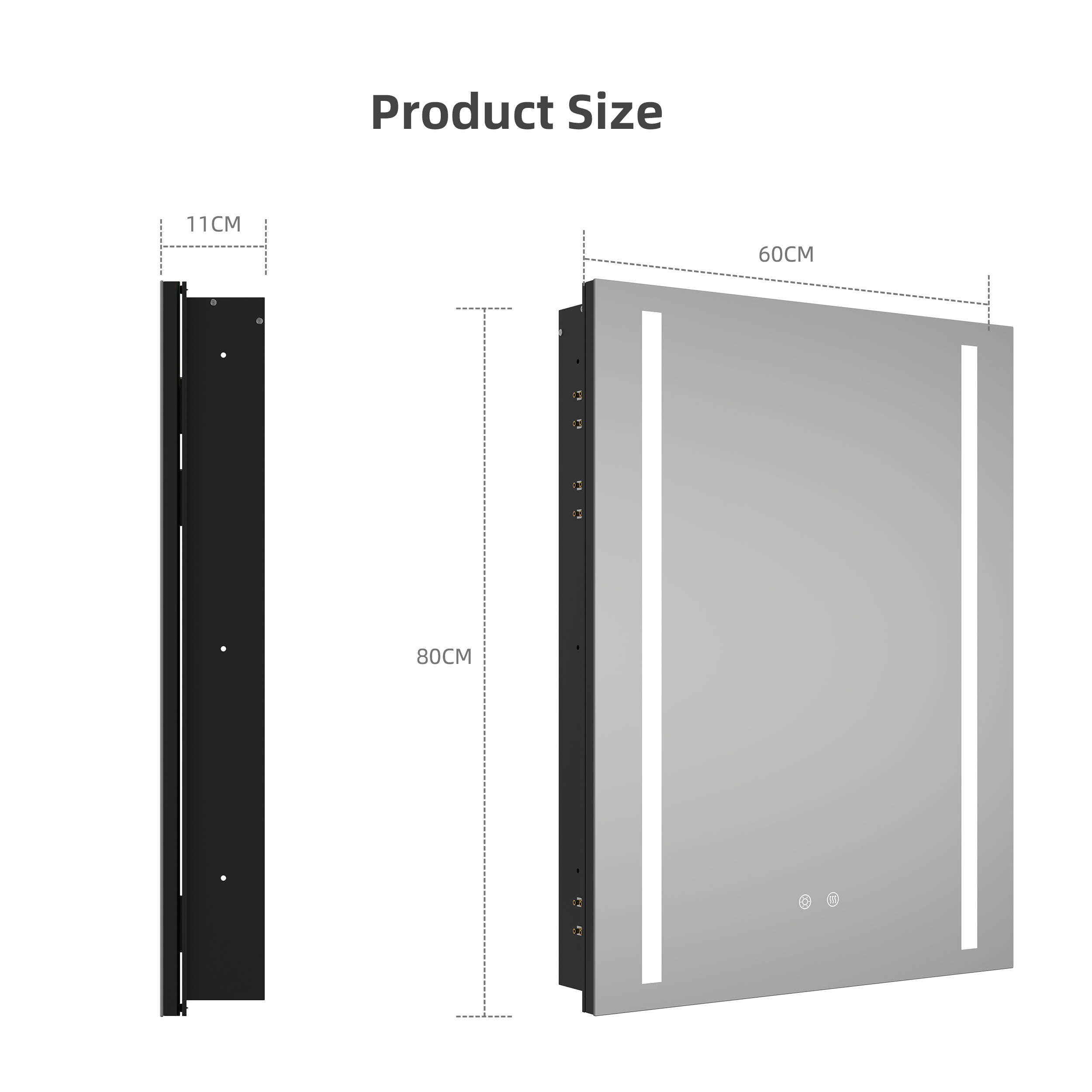 Black Bathroom Mirror Cabinet