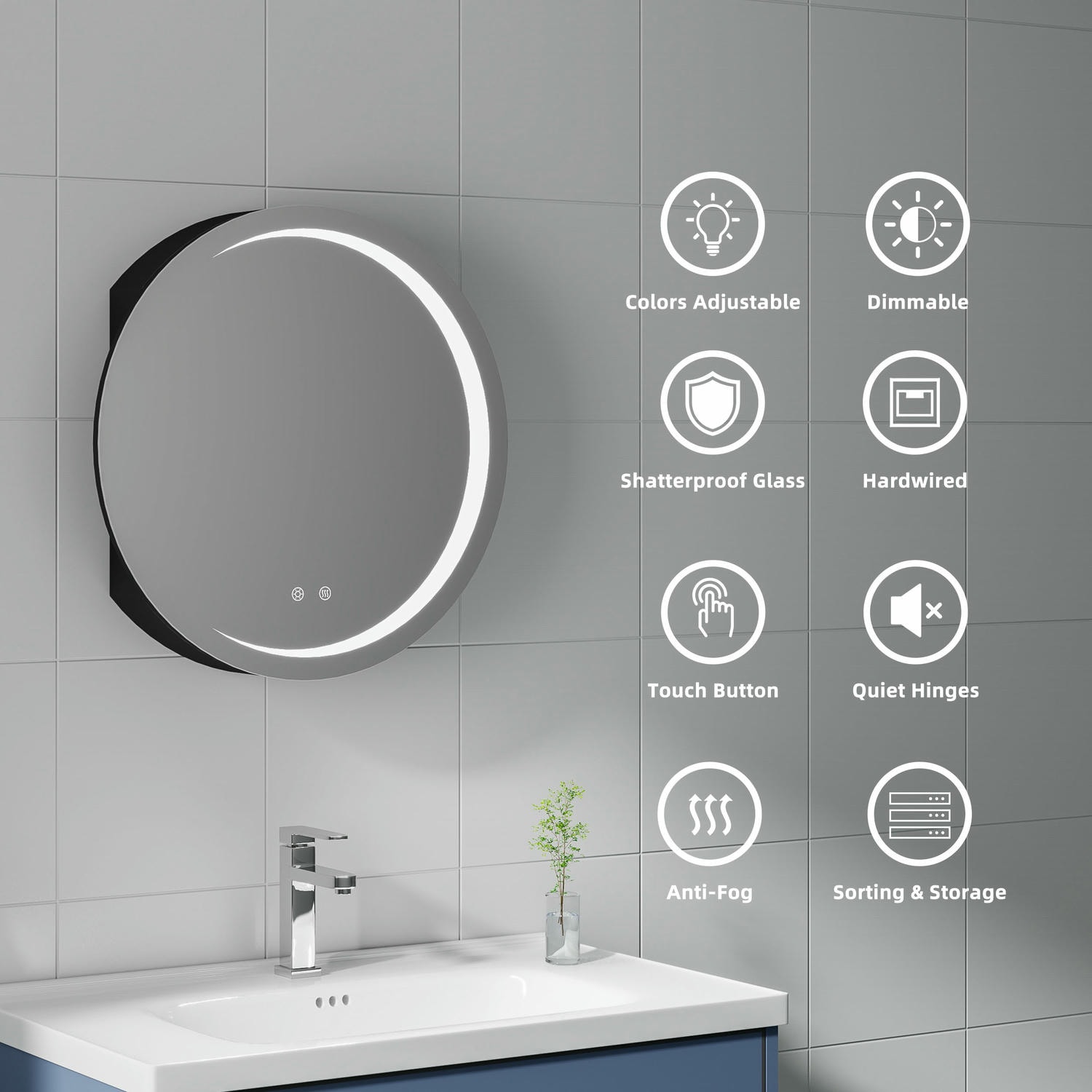 Round Bathroom Mirror Cabinet