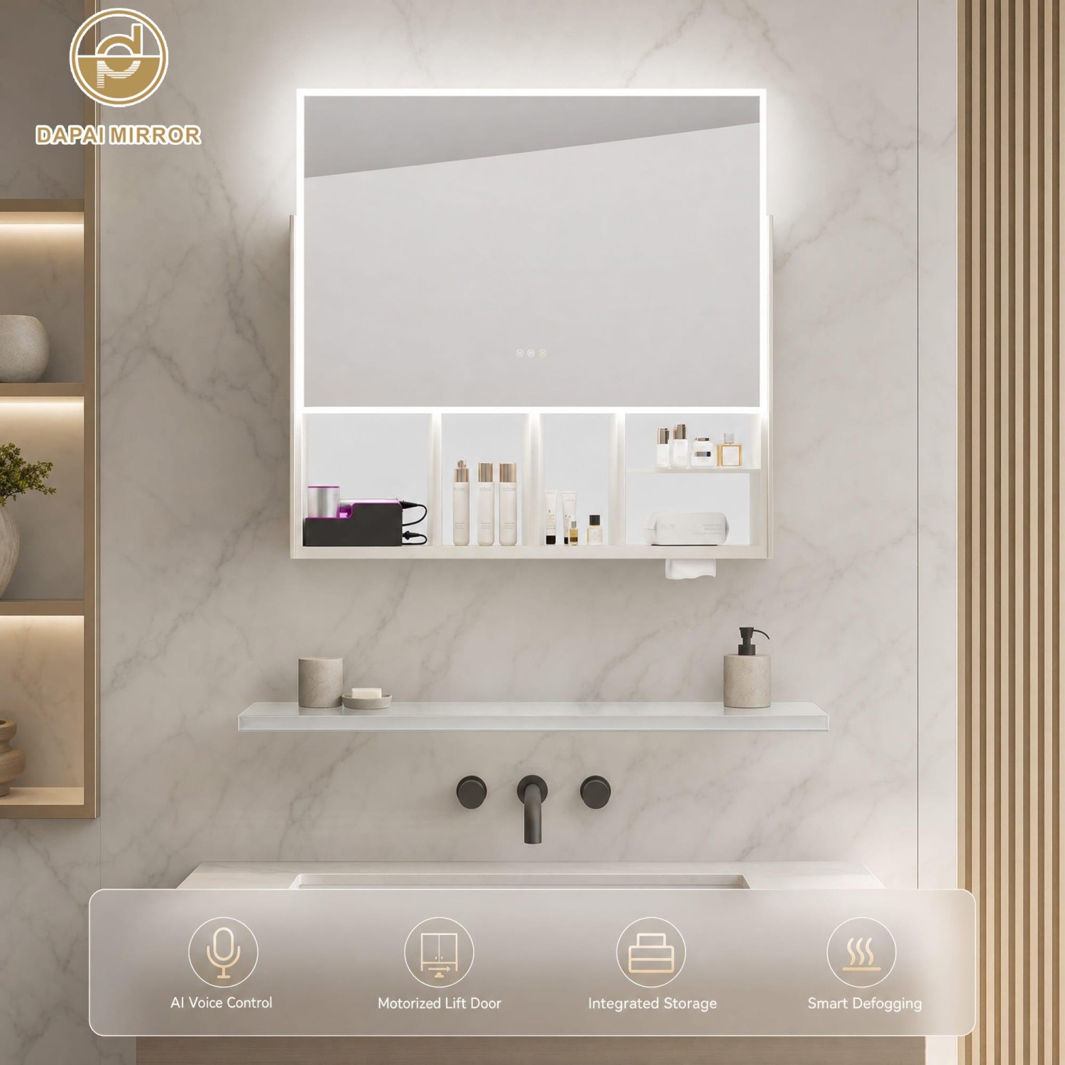 AI Bathroom Mirror Cabinet