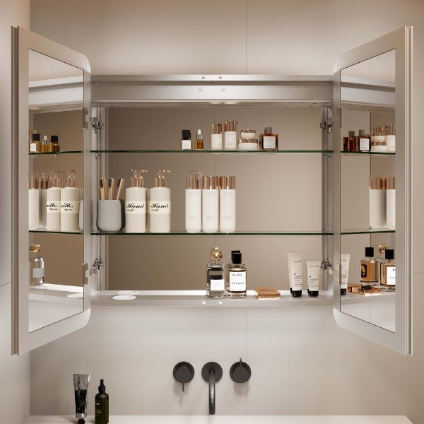 2 Door LED Bathroom Cabinet With Mirror