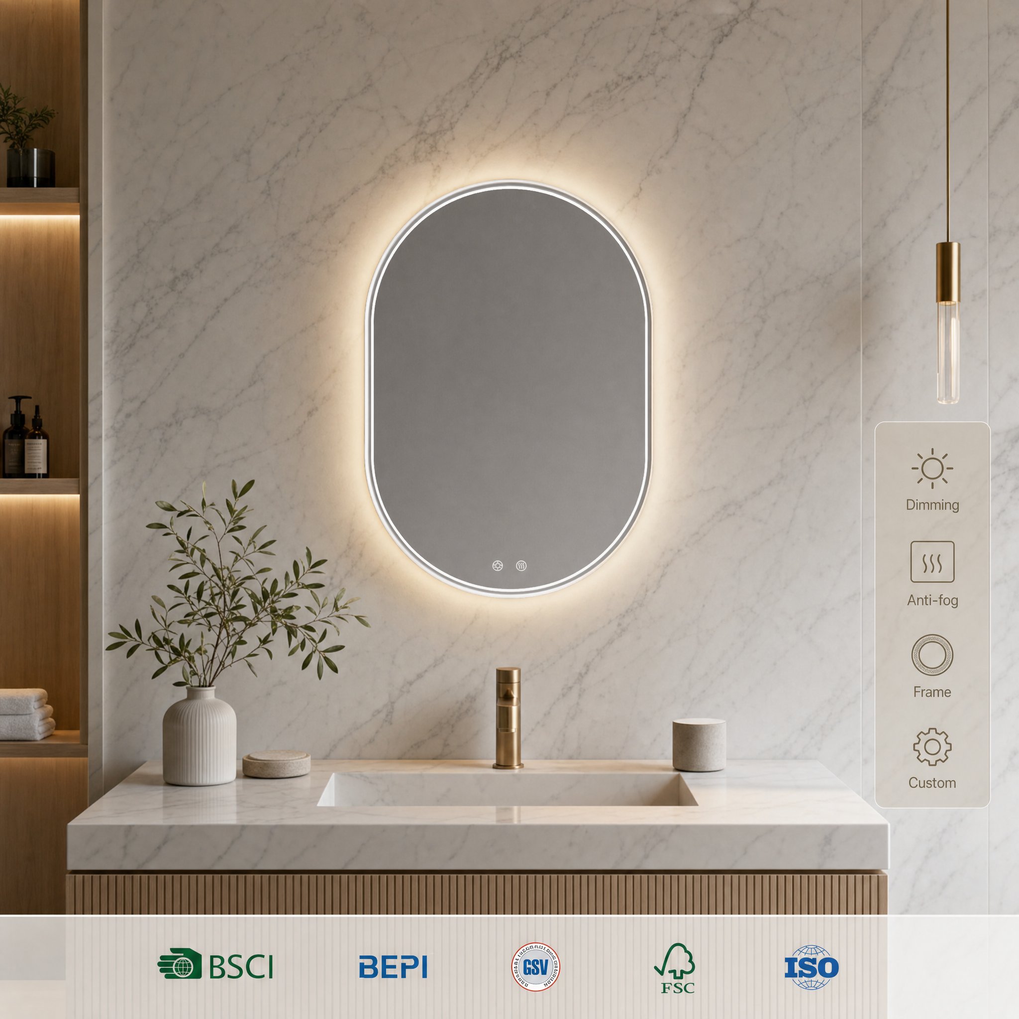 Oval Led Bathroom Mirror