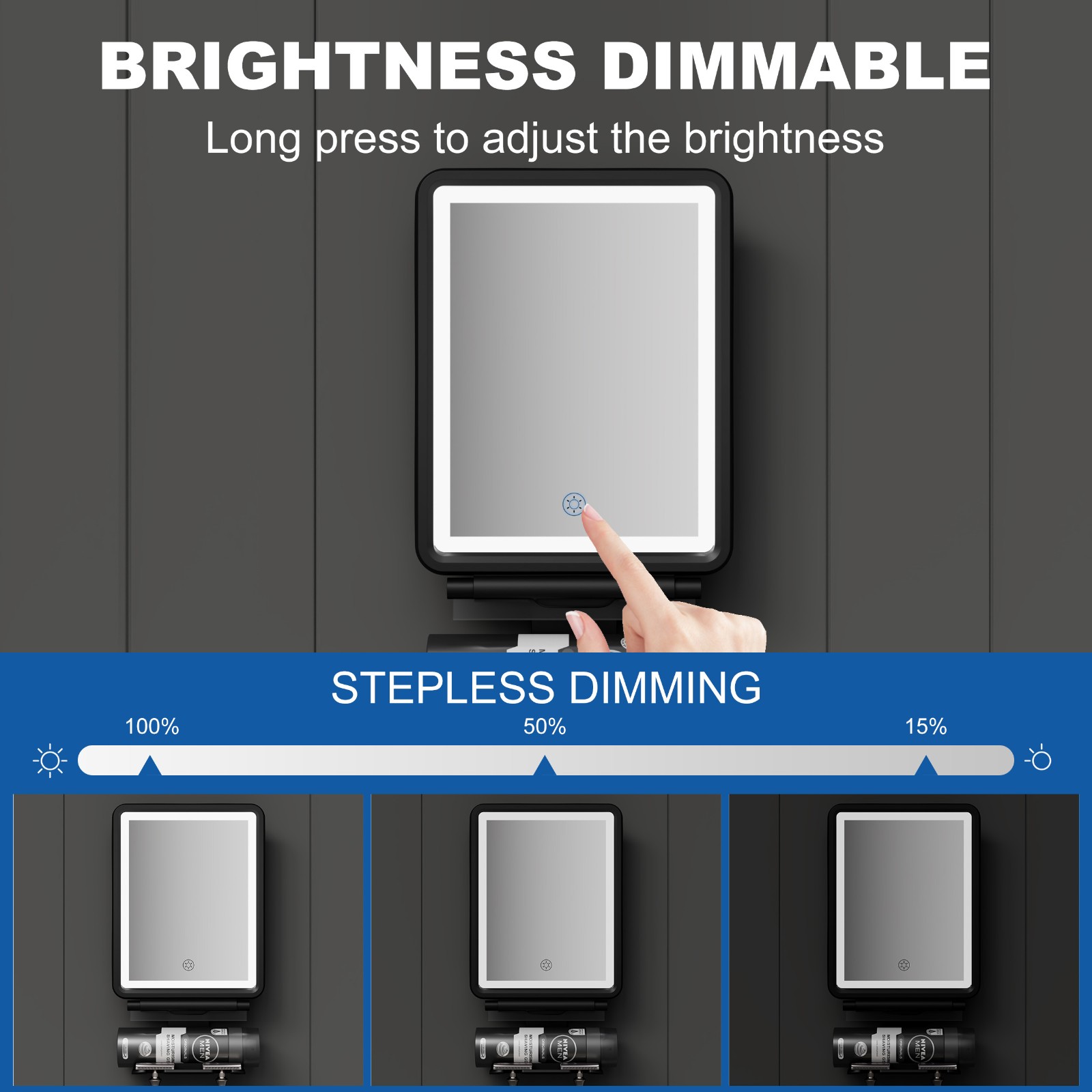 Wall-Mounted LED Shaving Mirror