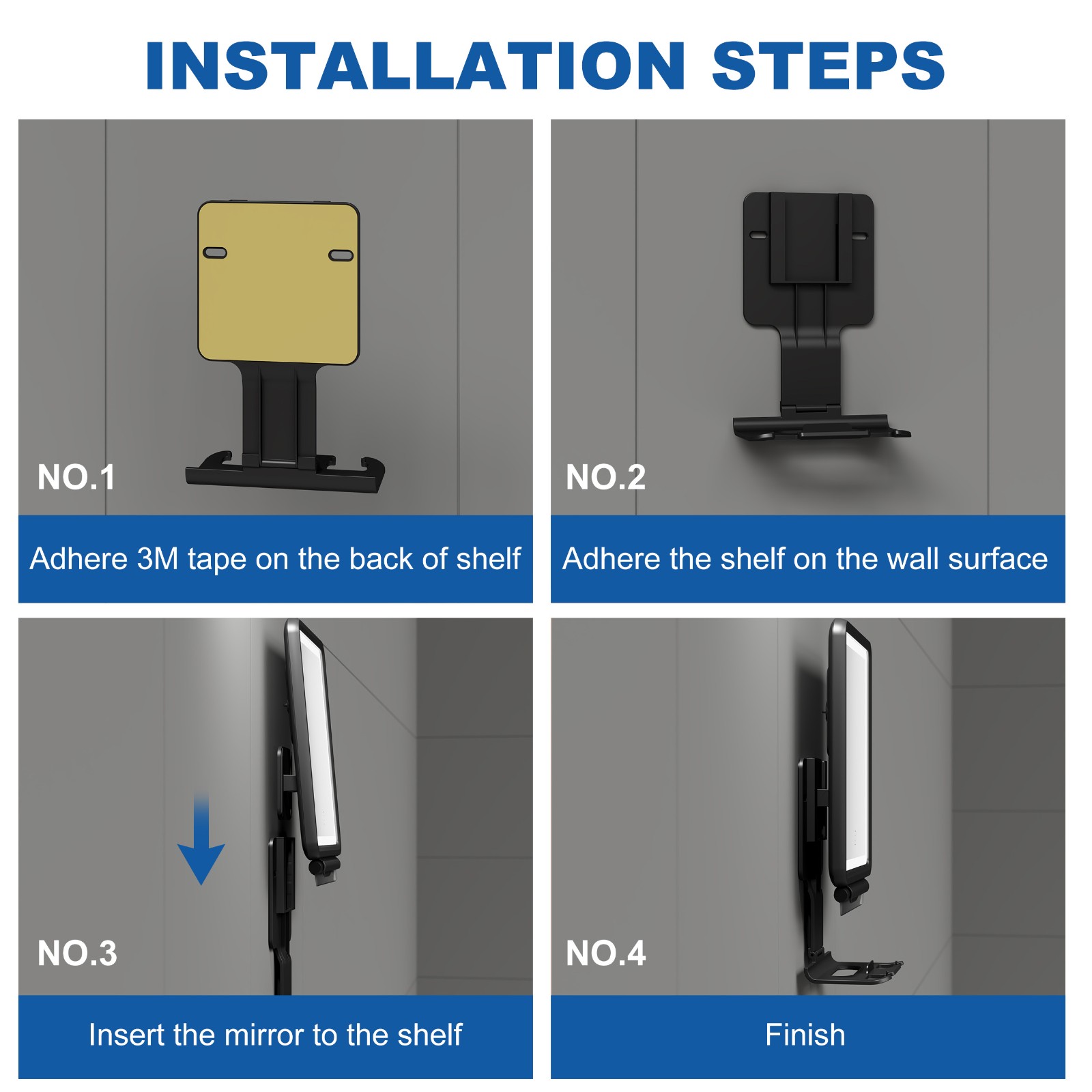 Wall-Mounted LED Shaving Mirror
