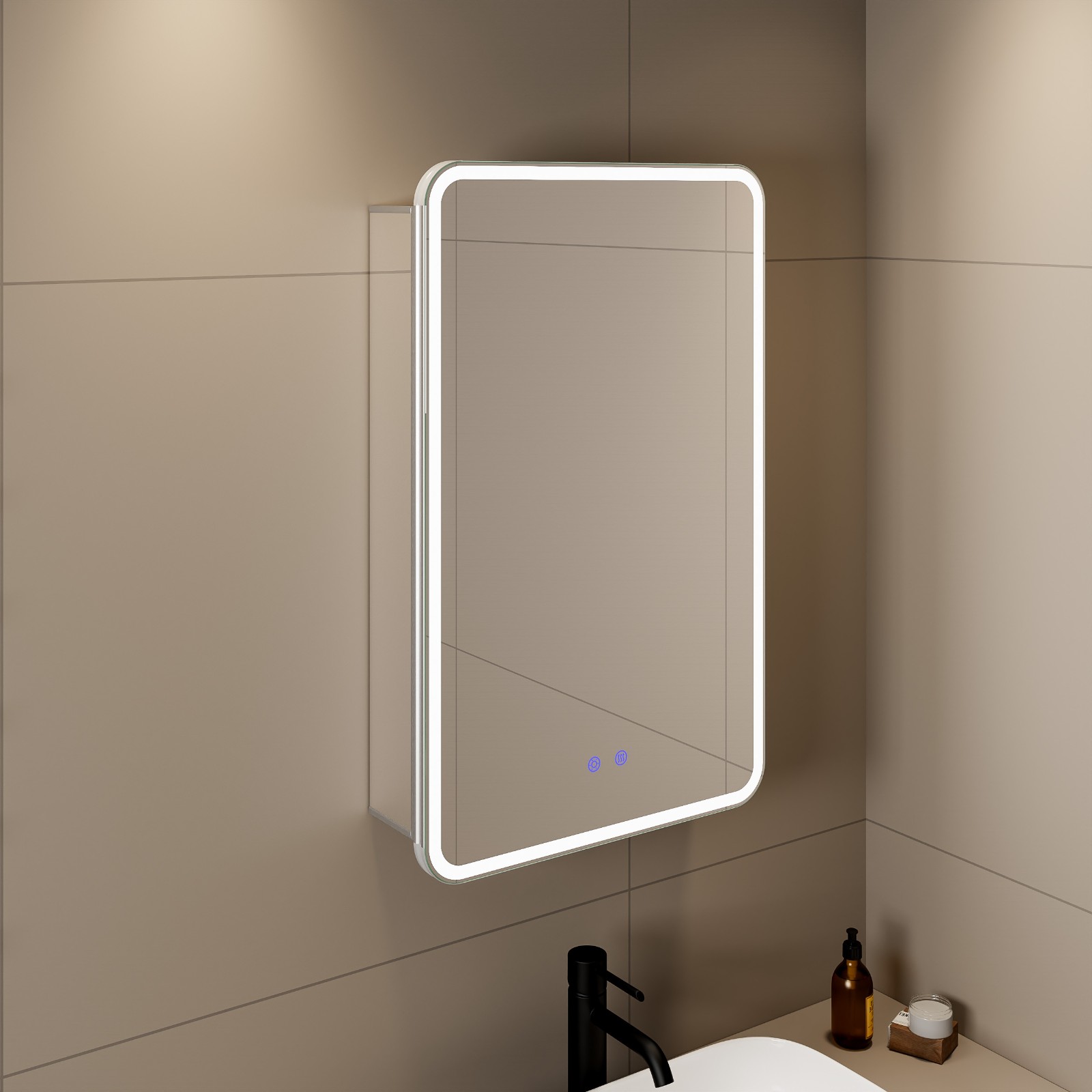 1714622439499863.jpg DP6A7-1 Smart LED Bathroom Medicine Mirror Cabinet with Touch Control
