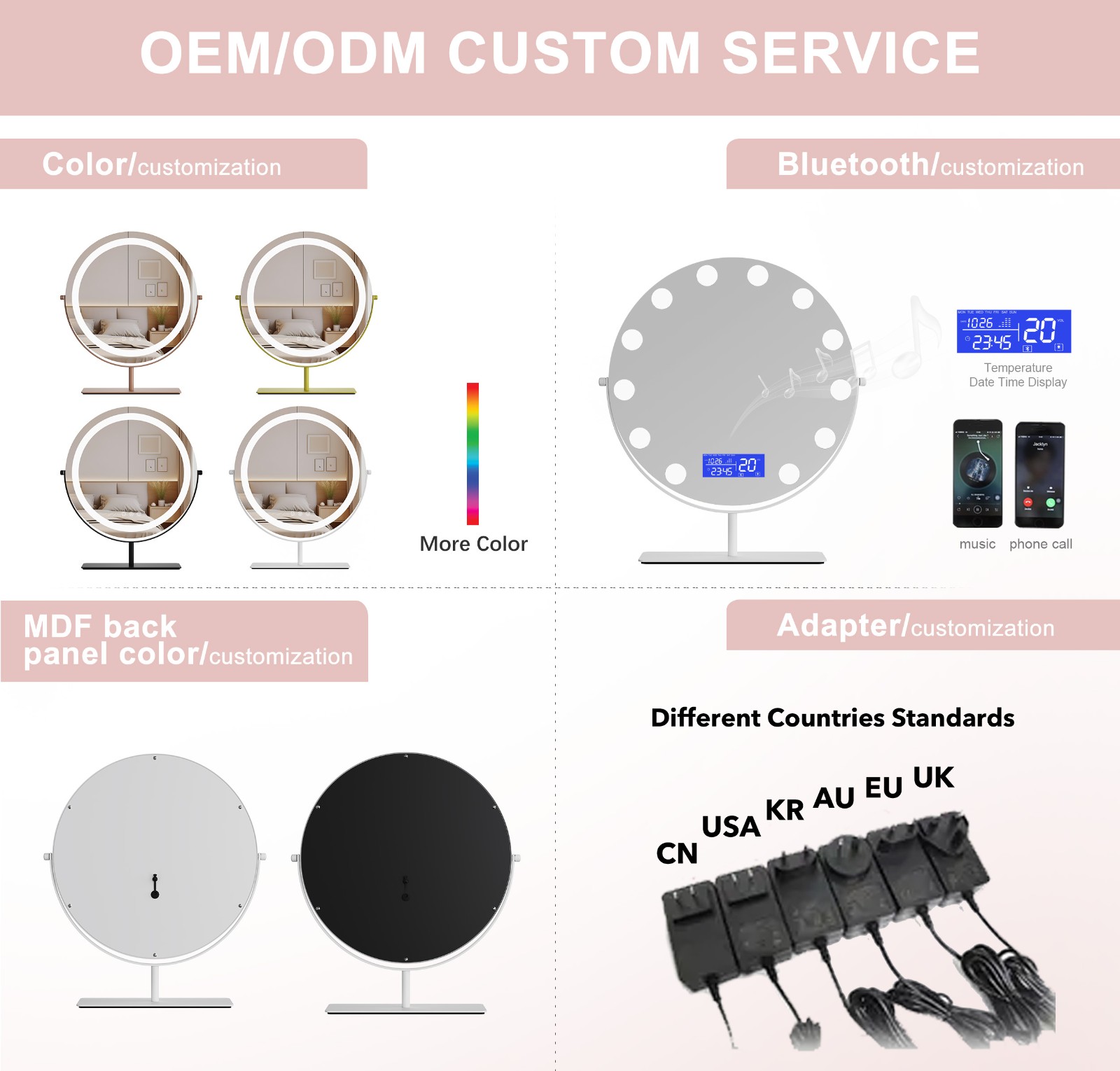 Smart Makeup Tabletop Desktop Cosmetic Mirror