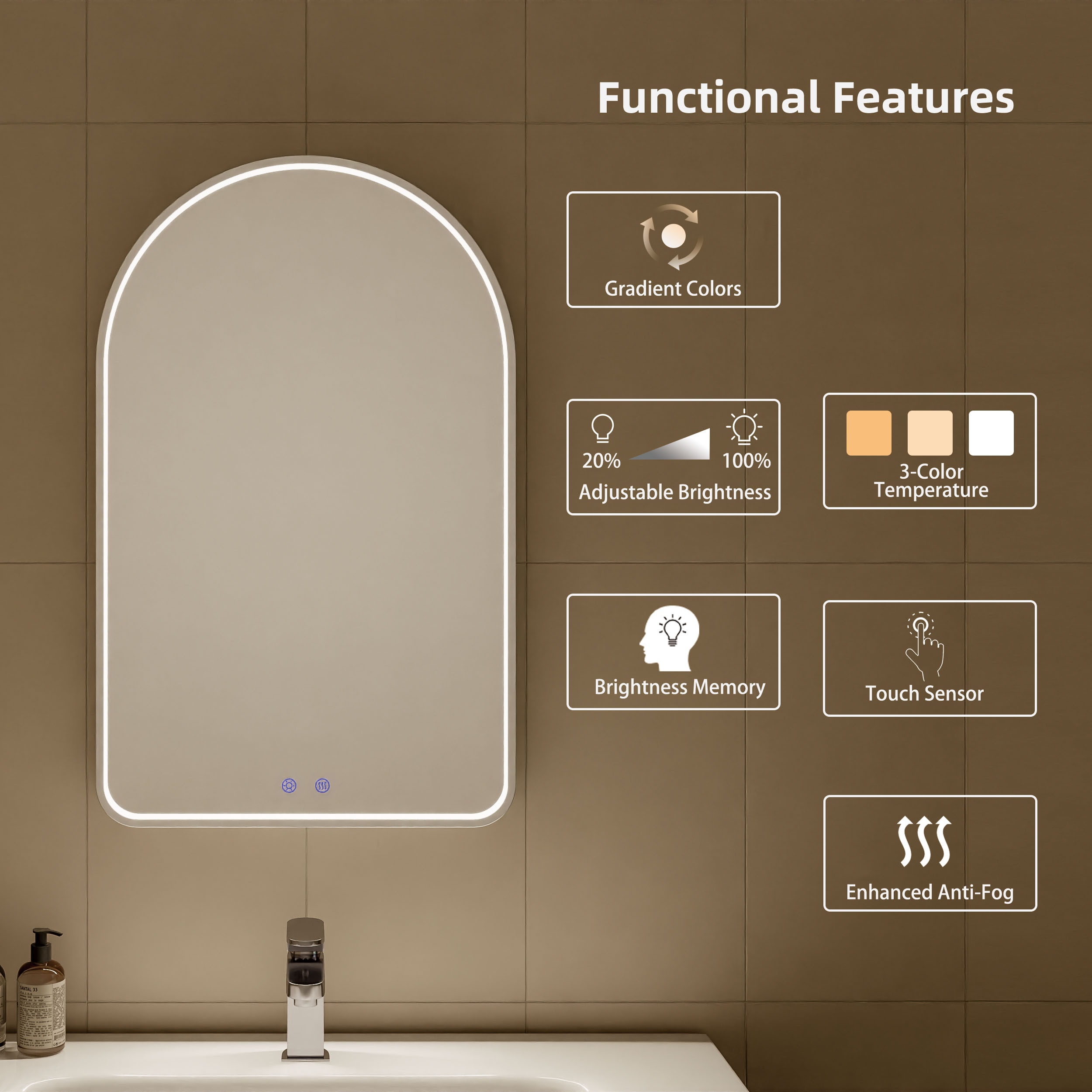 1719904947125971.jpg DP391 Framed Arch LED Bathroom Mirror