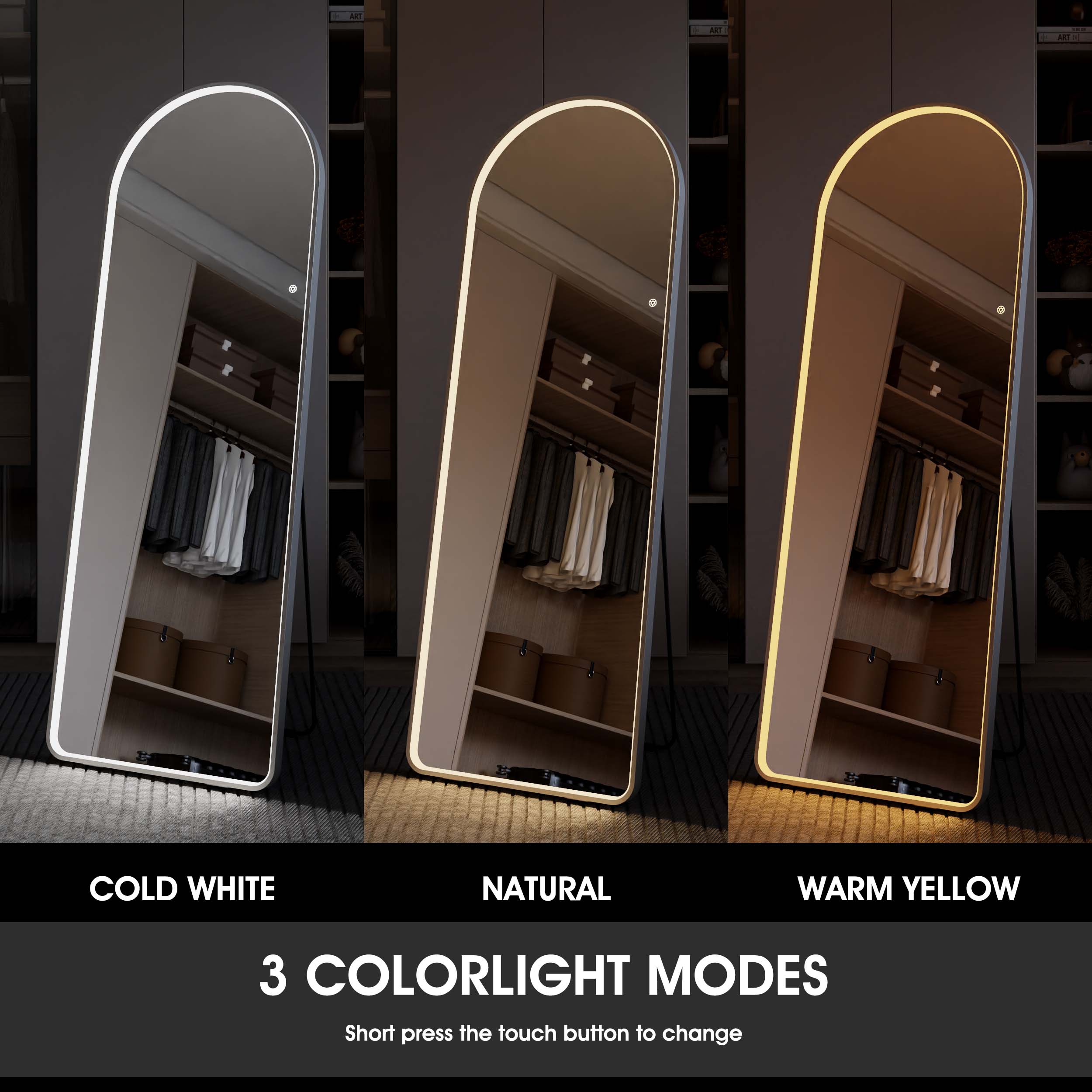 Arched Full Length Mirror With Lights