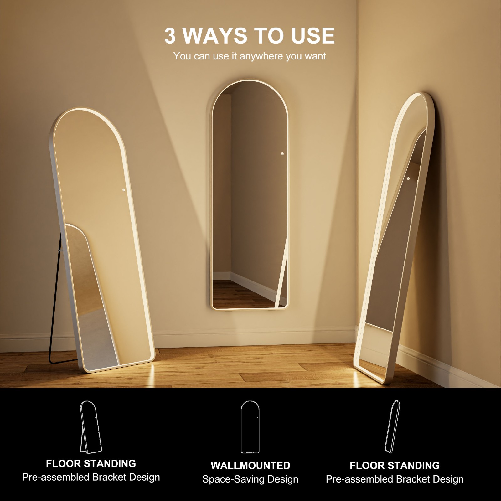 Full Length Body Led Mirror With Stand