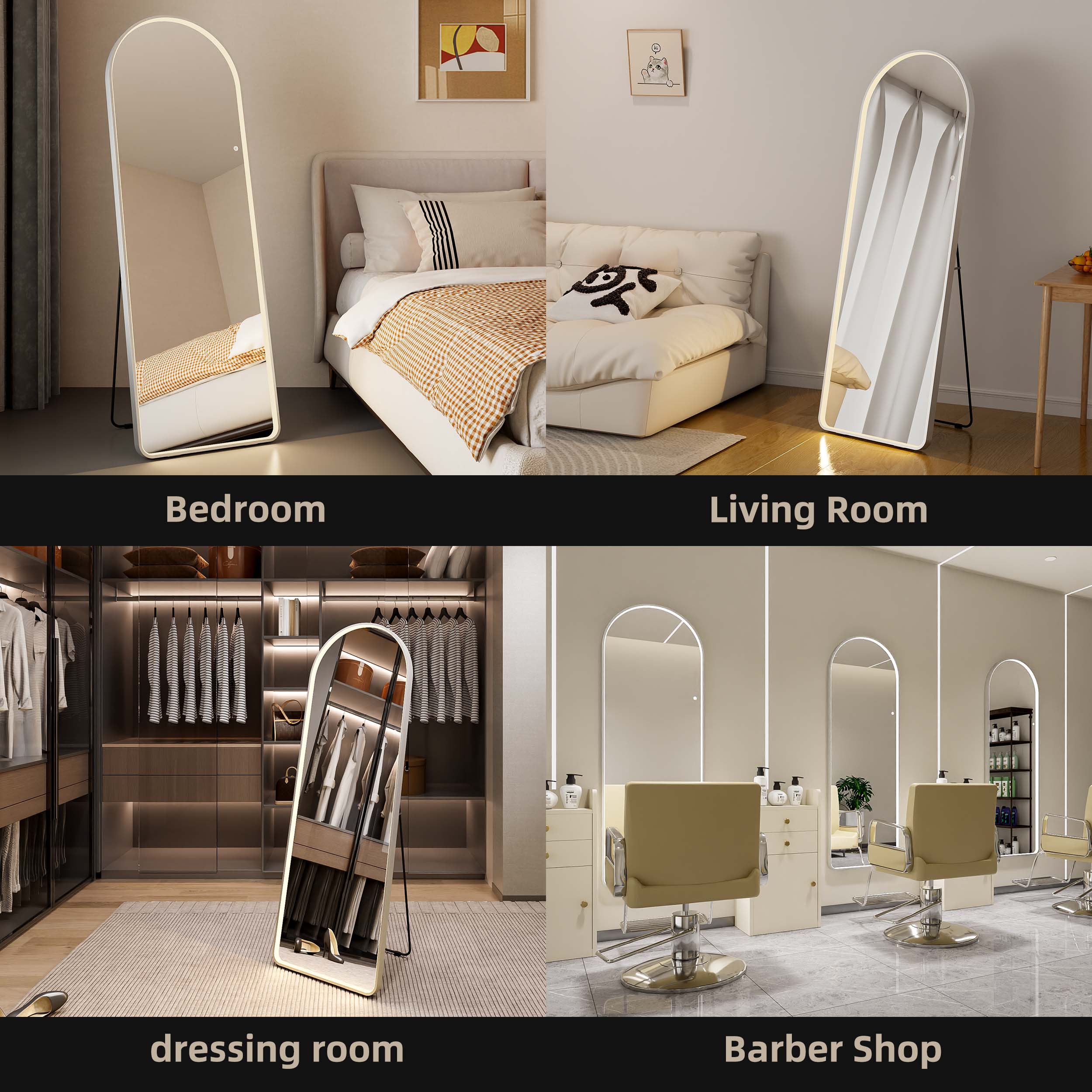 Arched Full Length Mirror With Lights