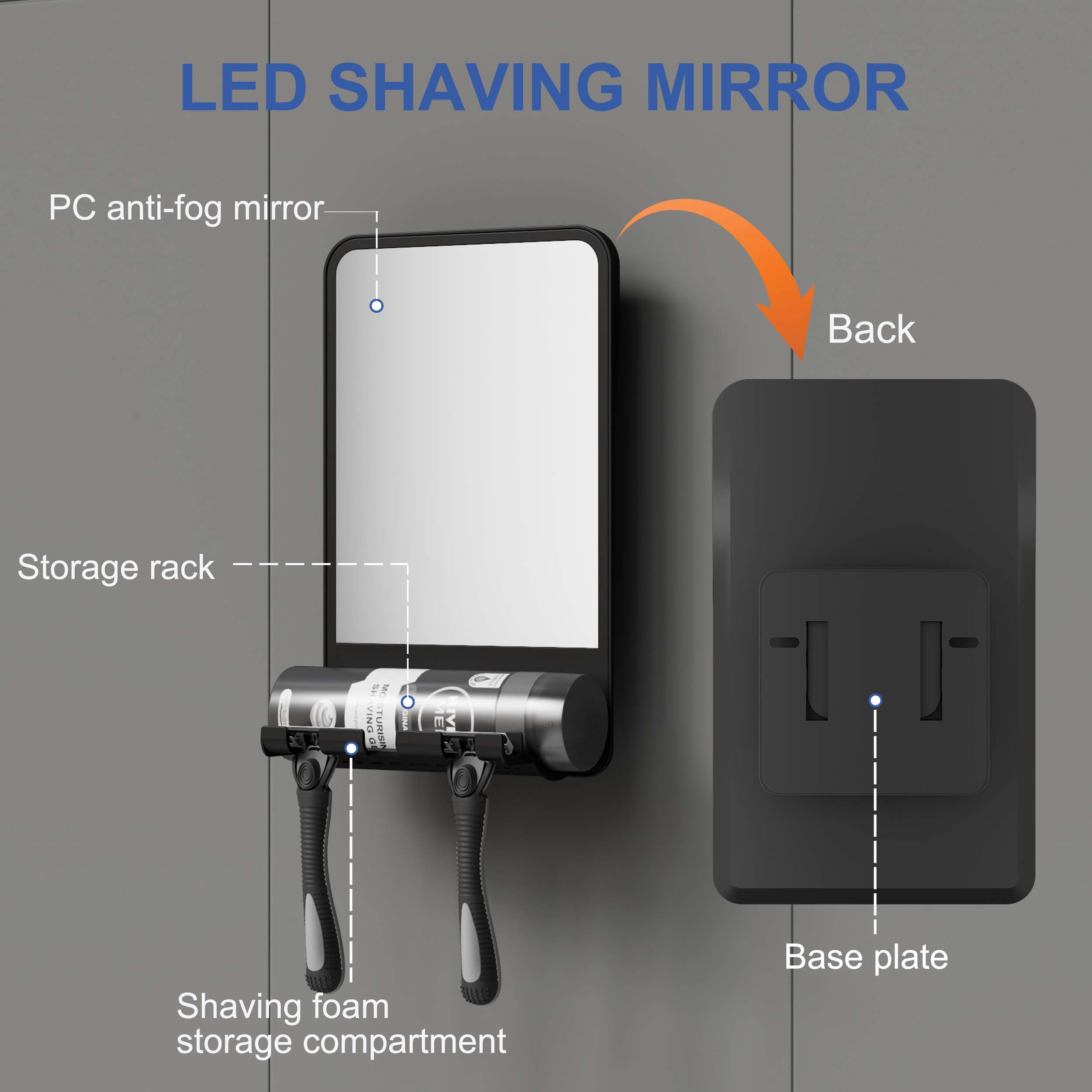 Shaving Mirror With Razor Holder