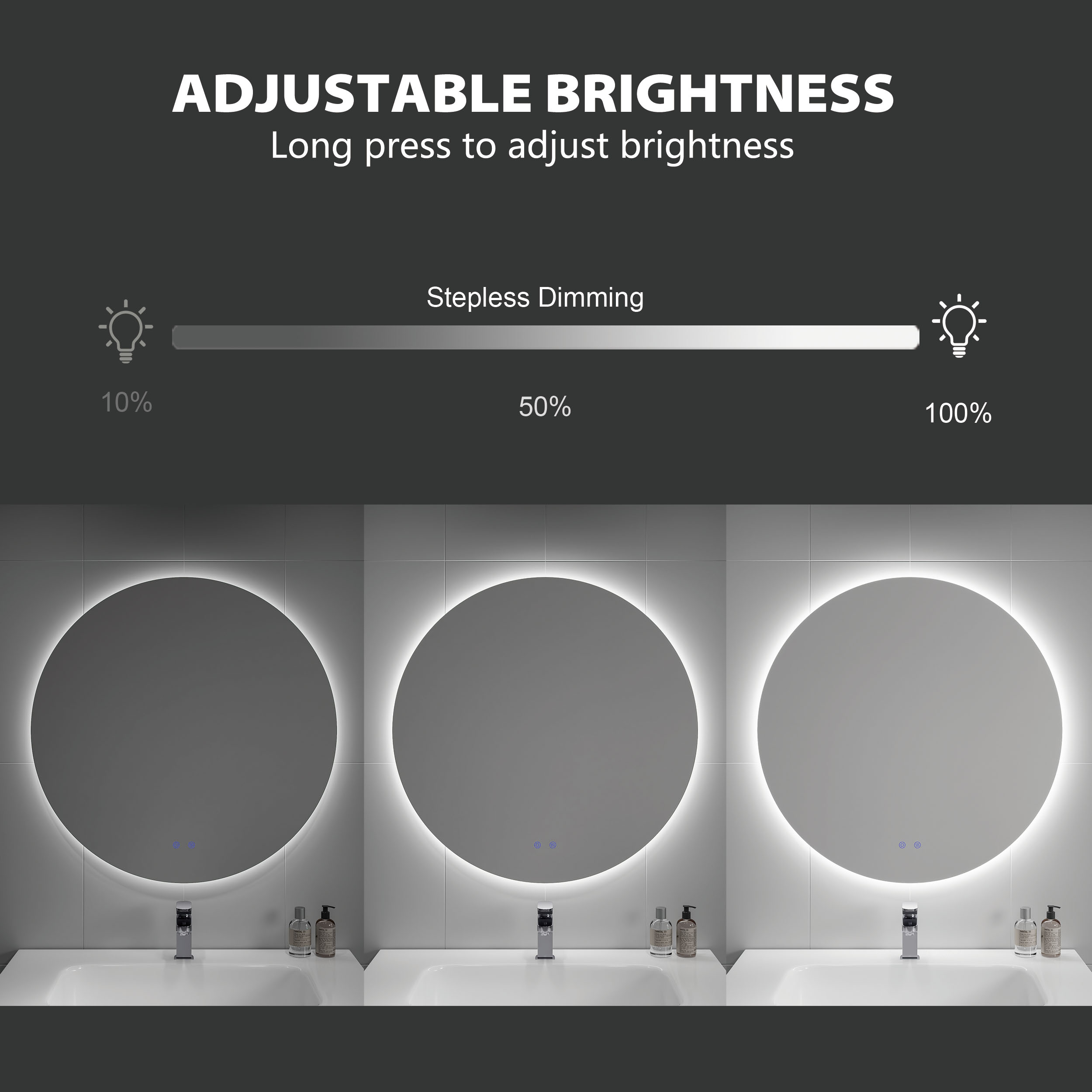 Round Frameless Bathroom Mirror