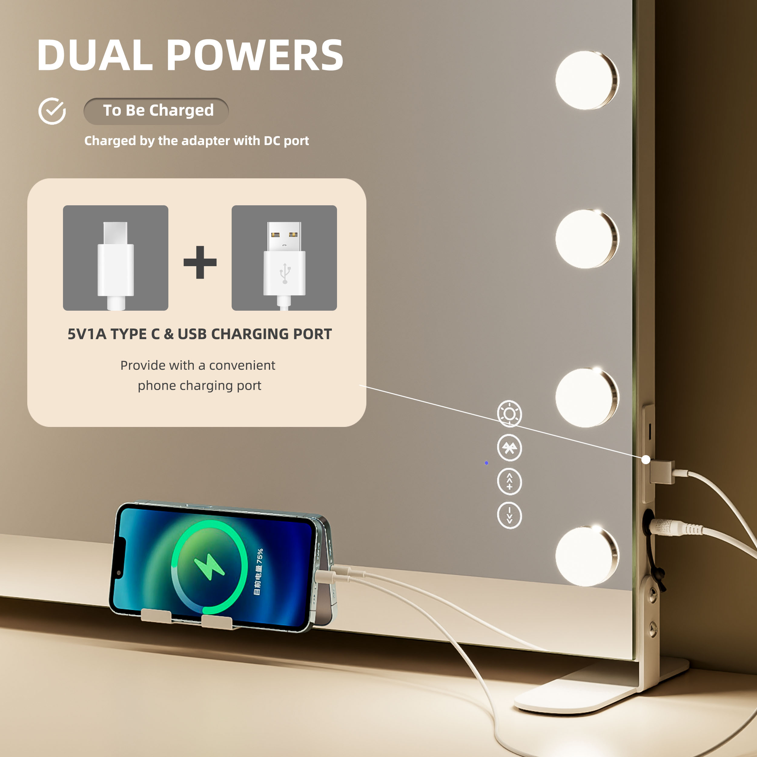 Hollywood Vanity Mirror With Led Lights