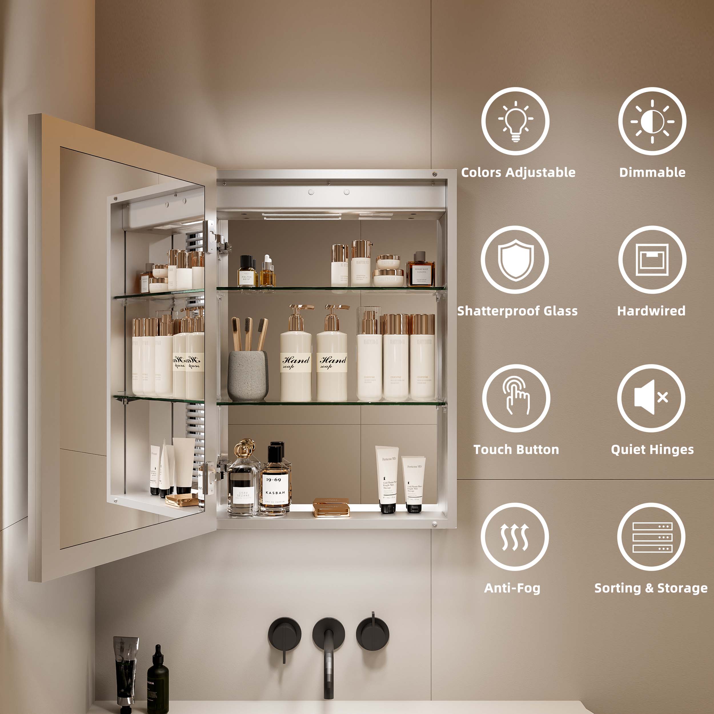 Bathroom Mirror Cabinet 500 X 700