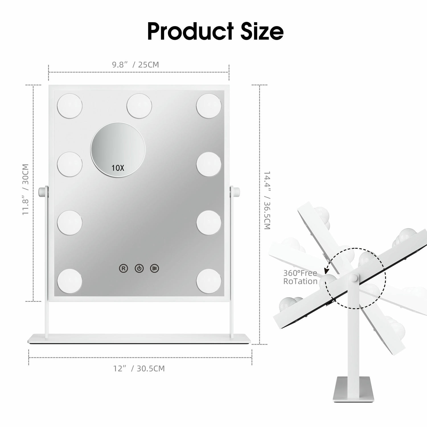 1745831226320971.jpg White Hollywood Vanity Mirror With Lights