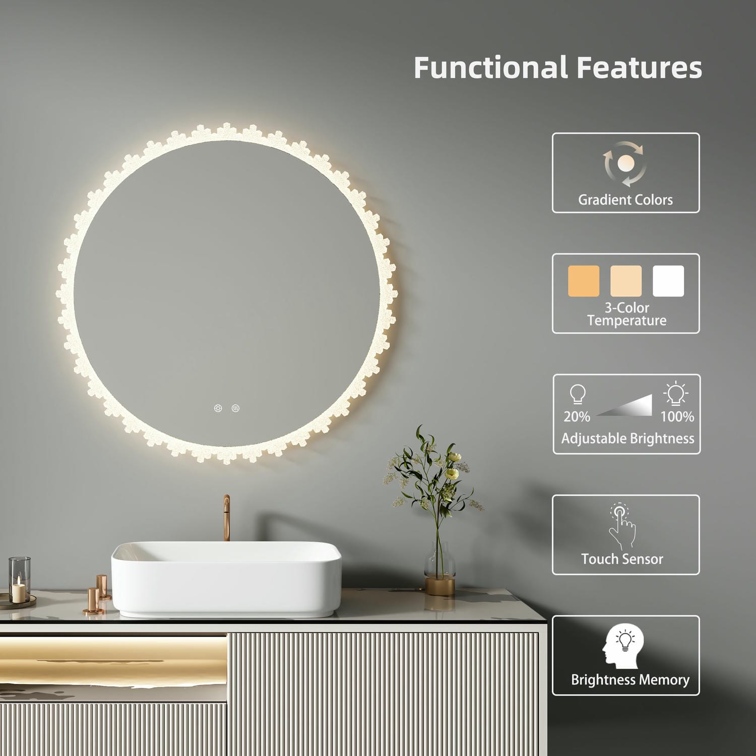 Round Led Bathroom Mirror